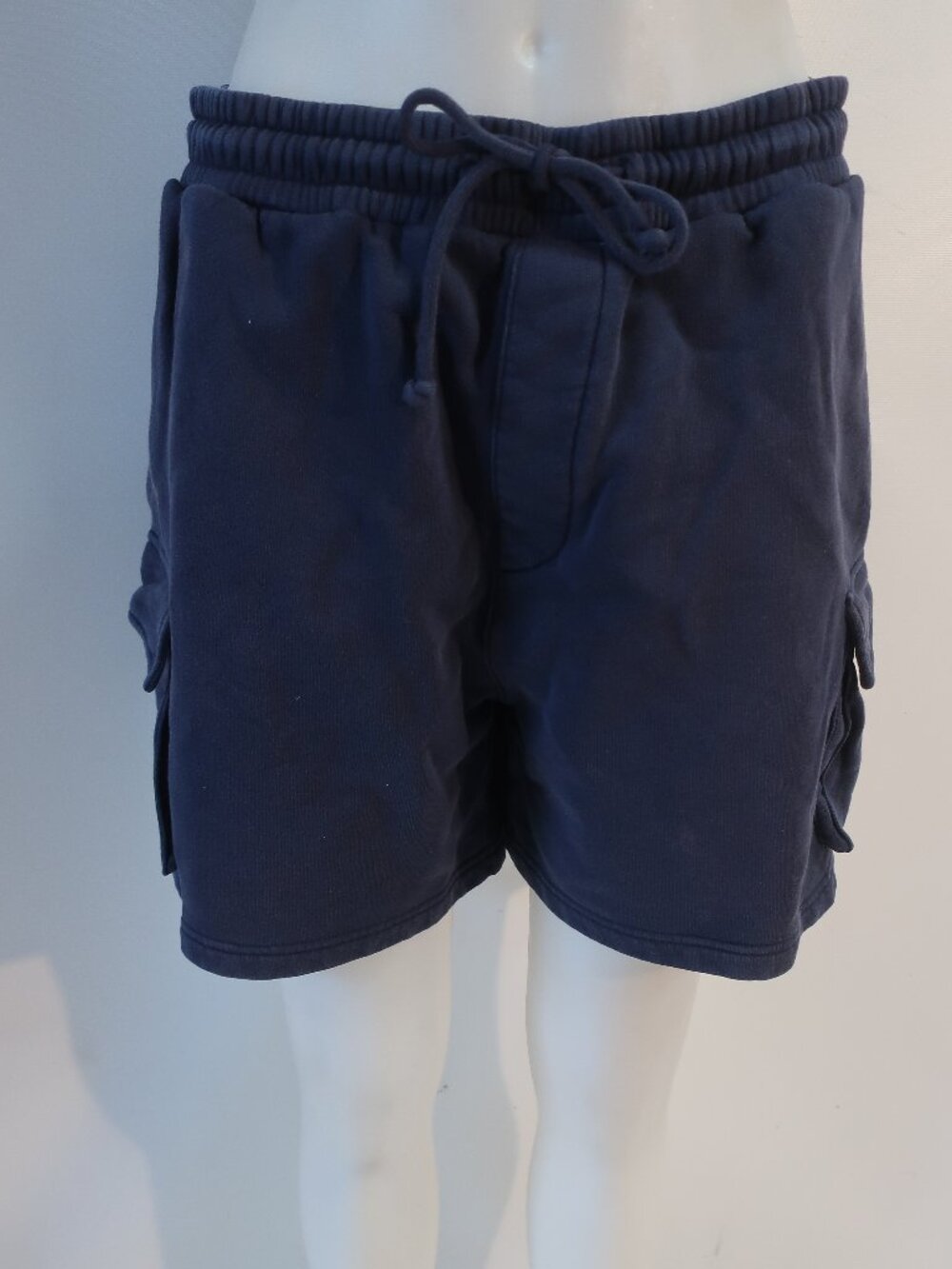 Mens Kith Navy Blue (Item- 19) Activewear Cotton Drawstring Cargo Shorts L